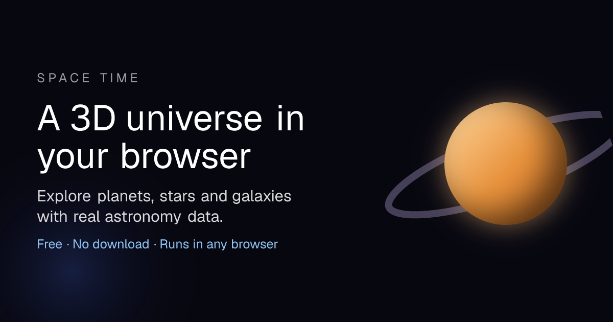 Space Time: a 3D universe explorer built from real astronomy data