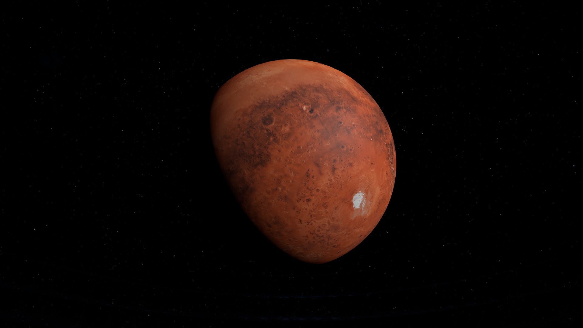 Mars in Space Time