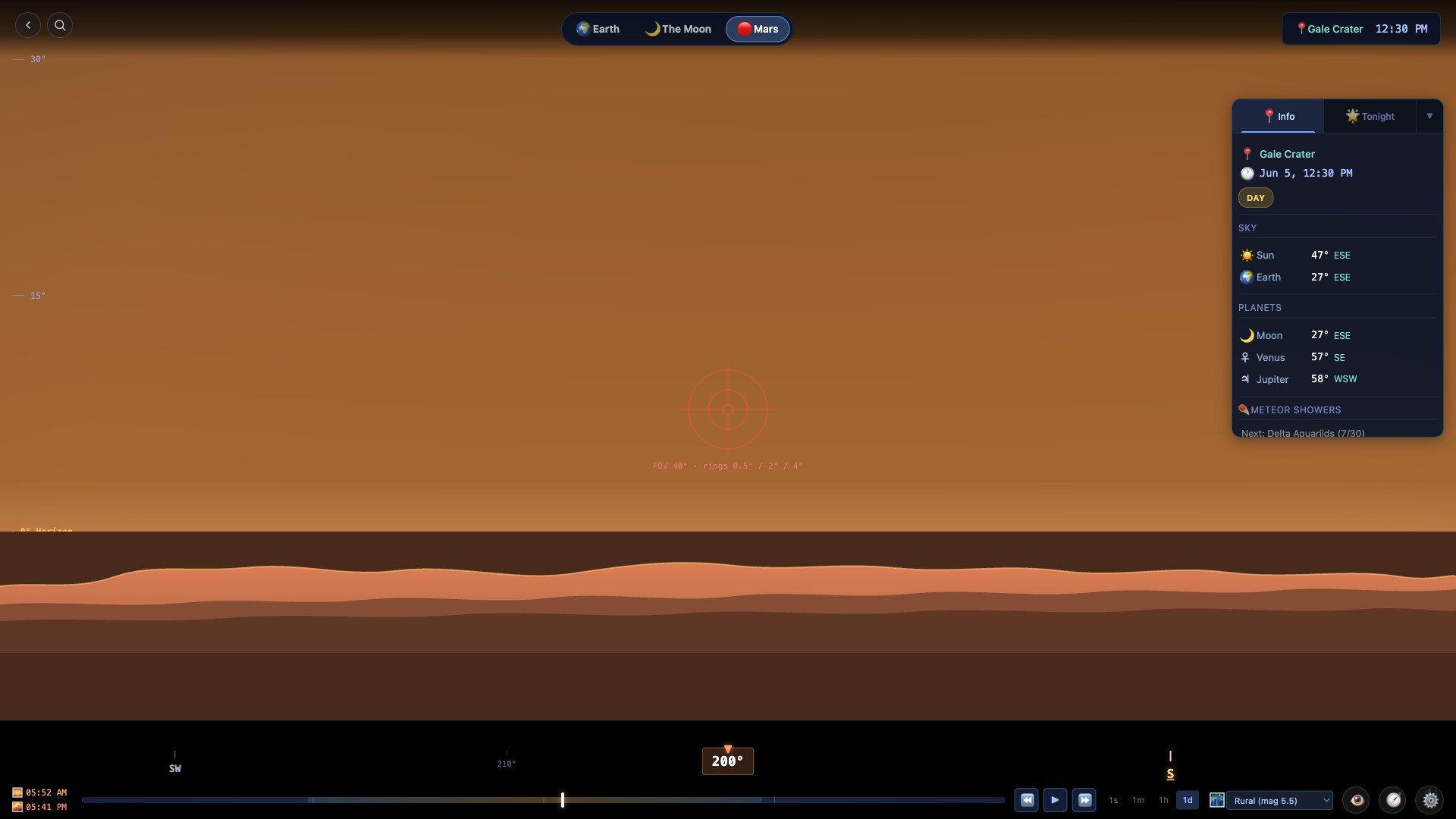 The sky and distant Sun seen from the surface of Mars