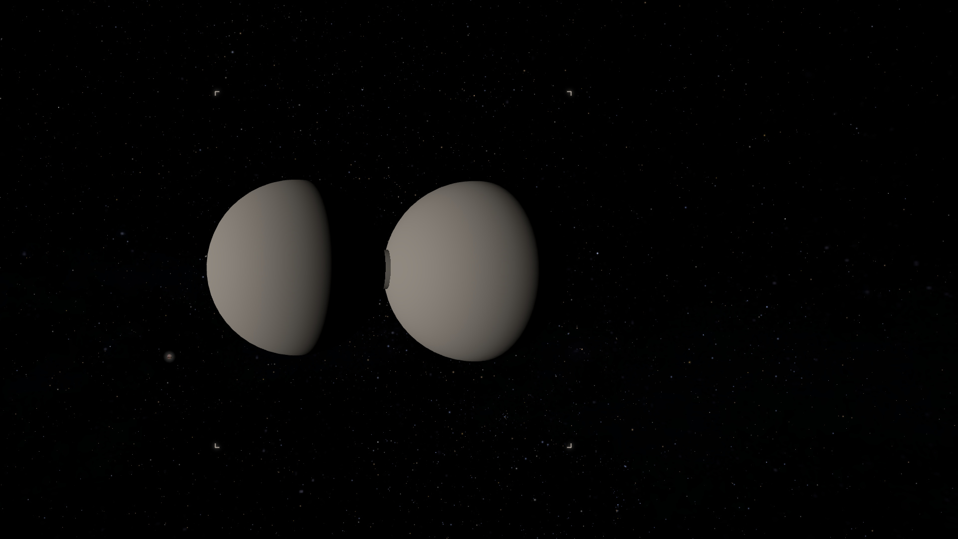Selam’s joined lobes follow Lucy’s measured bulk dimensions. Neck, spin pole and unseen terrain remain approximate.