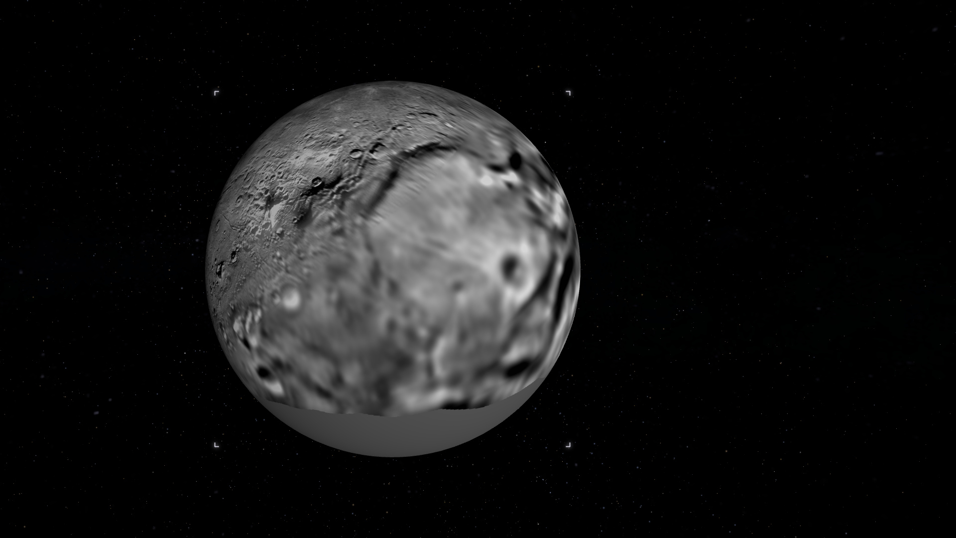Charon’s observed hemisphere at the New Horizons encounter. Coverage and resolution vary across the mosaic.