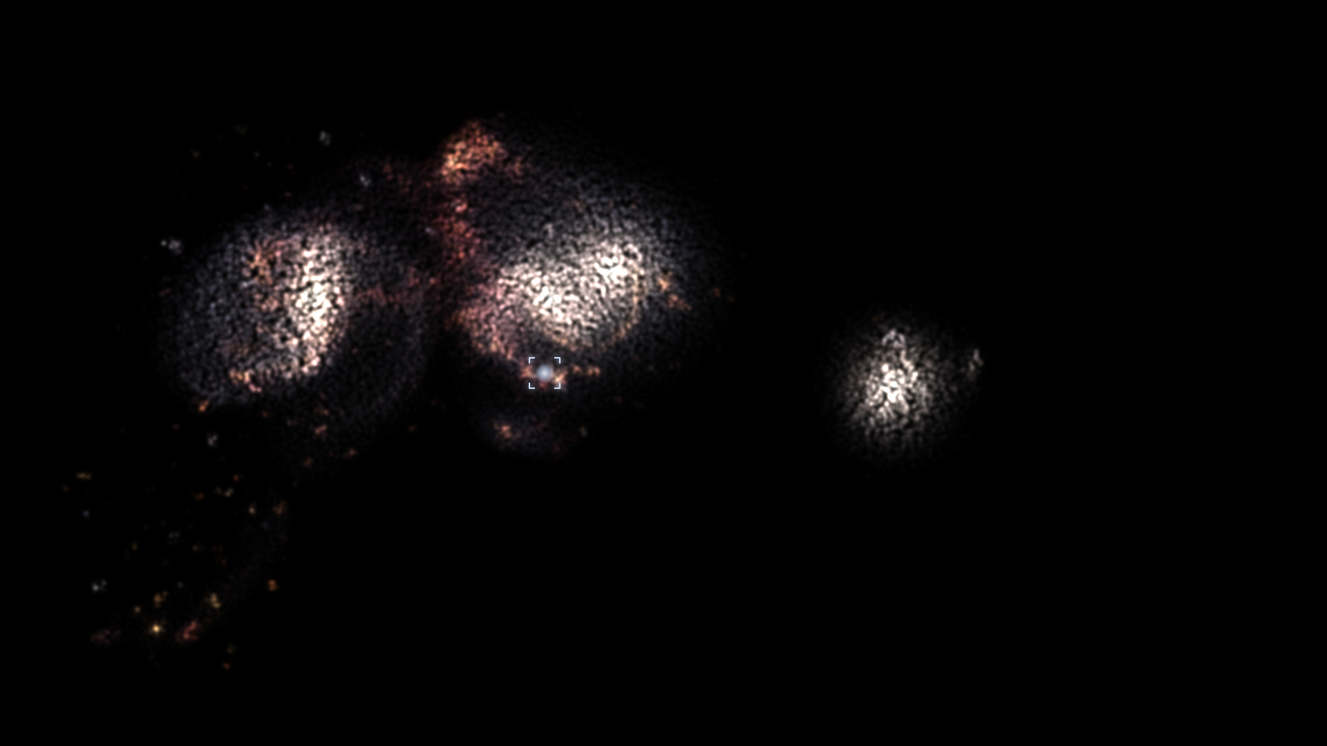 Webb’s observed structure guides this navigable view of the interacting galaxies. Depth is illustrative; the complete observation also includes foreground NGC 7320.