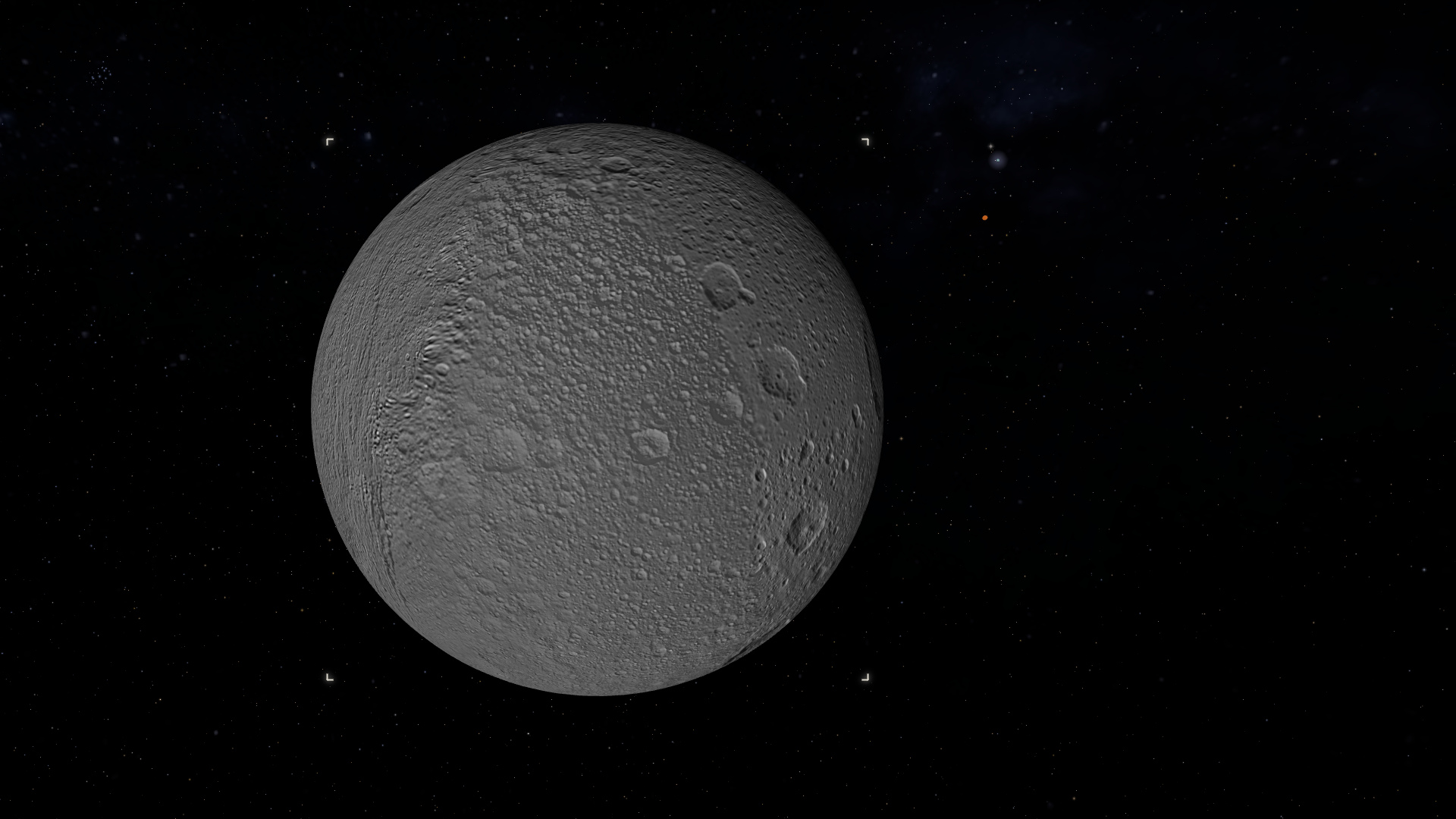 Tethys’s cratered terrain follows a mission-derived mosaic with variable observation coverage.