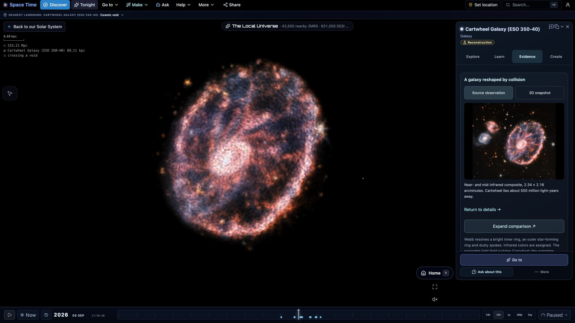 Cartwheel Galaxy in Space Time