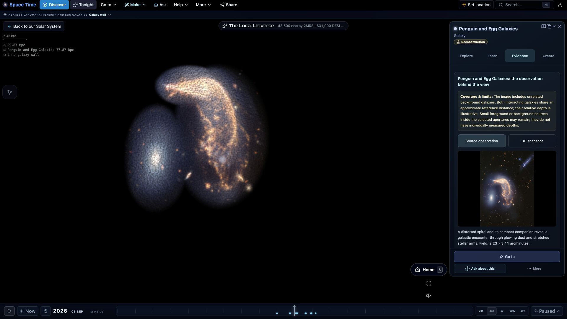 Penguin and Egg Galaxies in Space Time