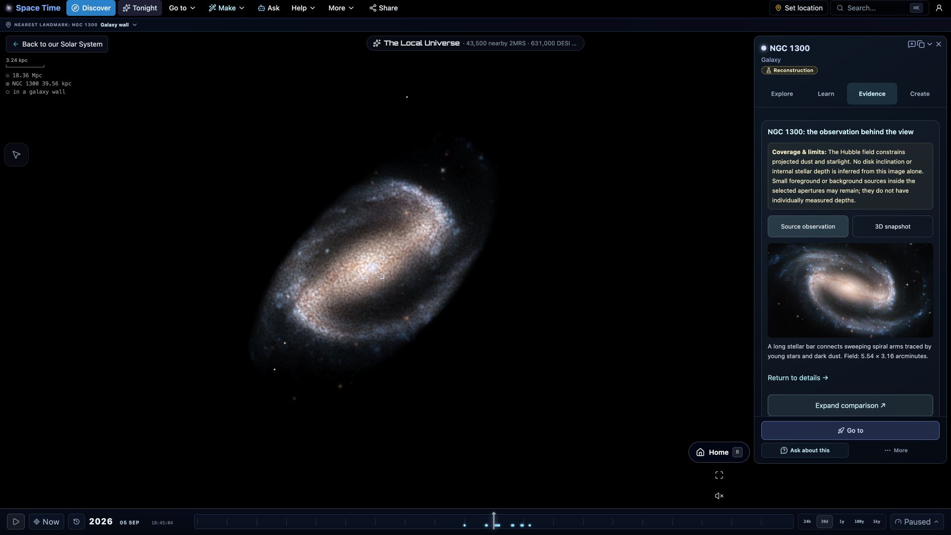 NGC 1300 in Space Time