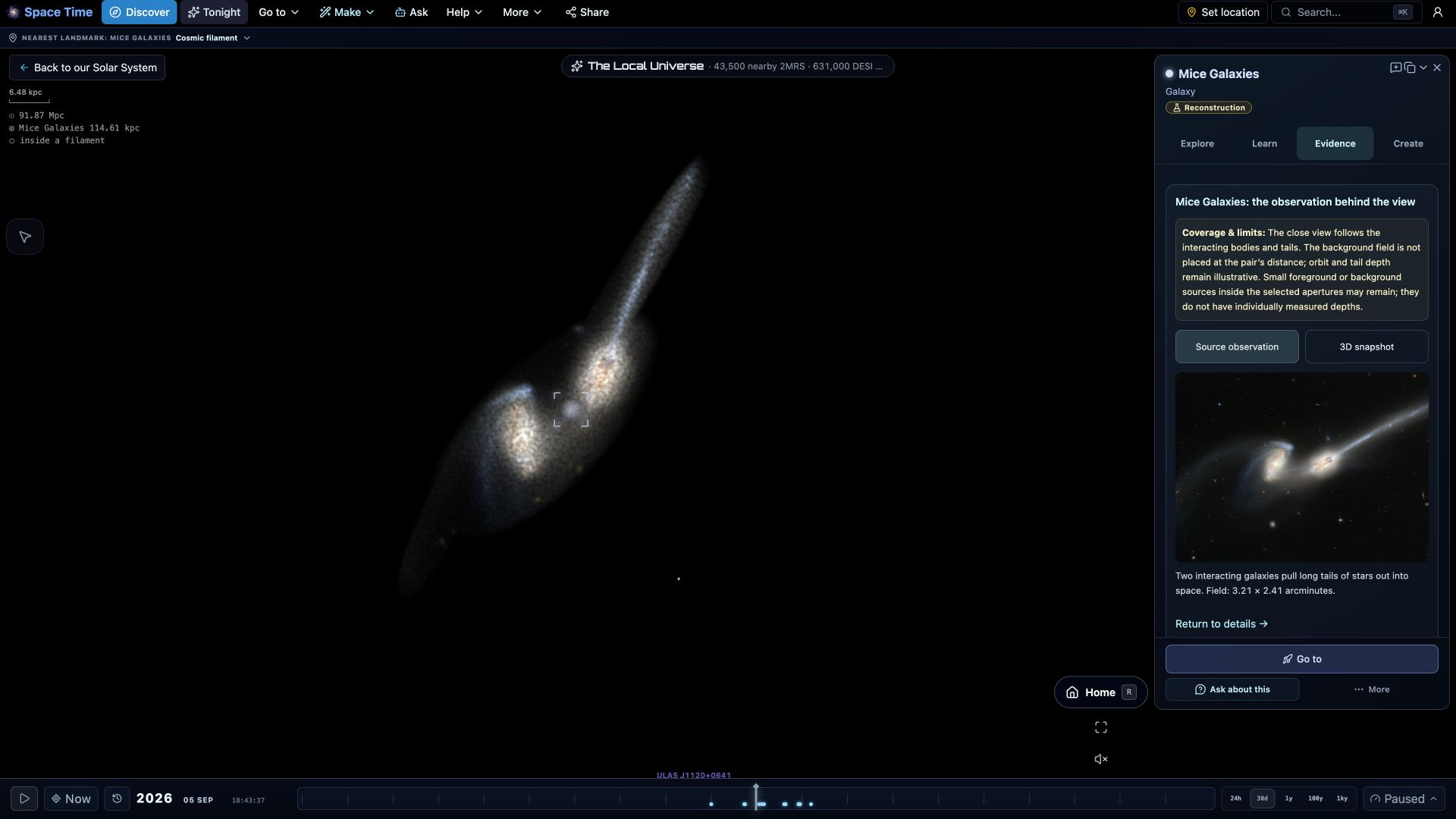 Mice Galaxies in Space Time