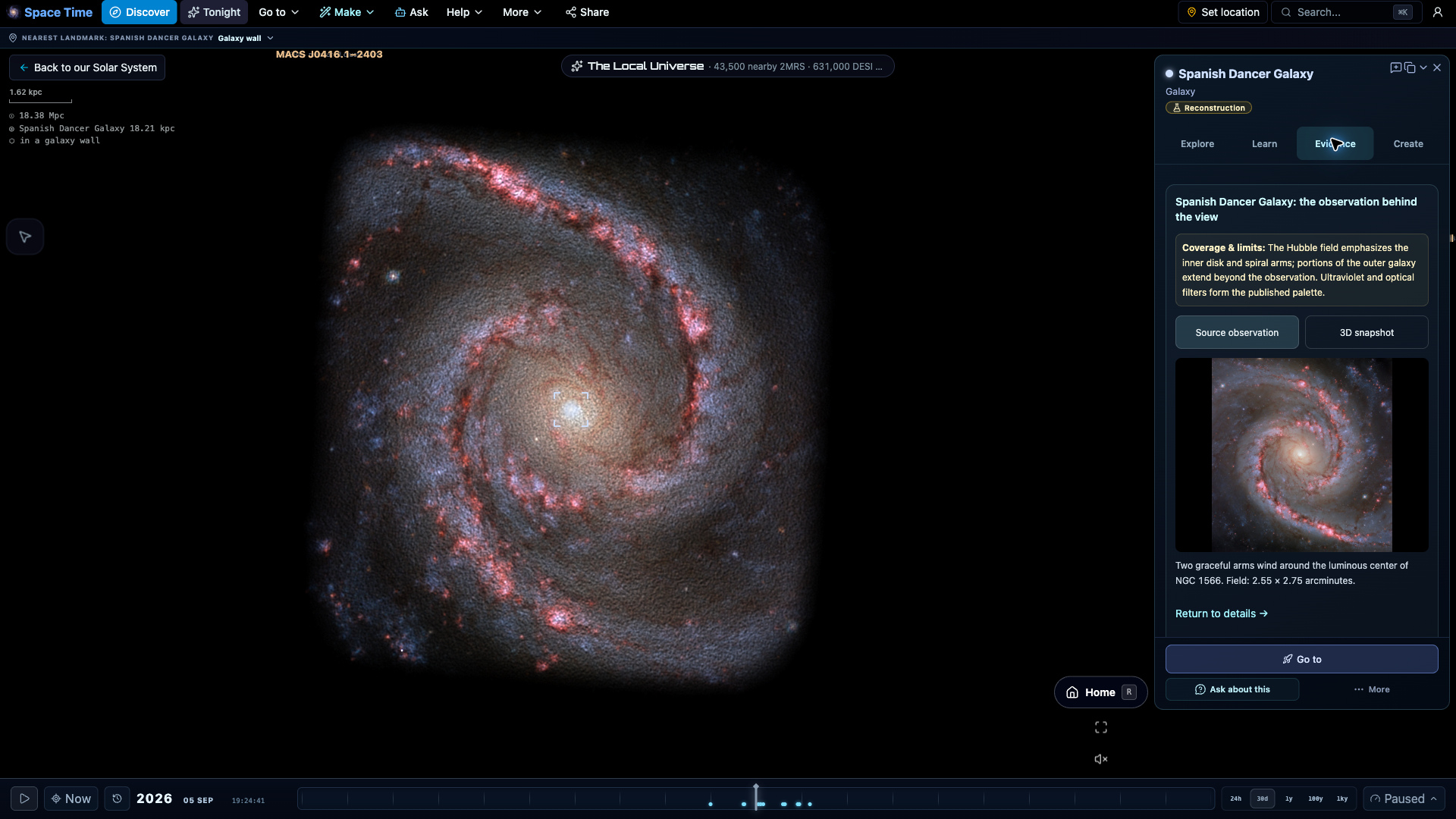 Spanish Dancer Galaxy in Space Time