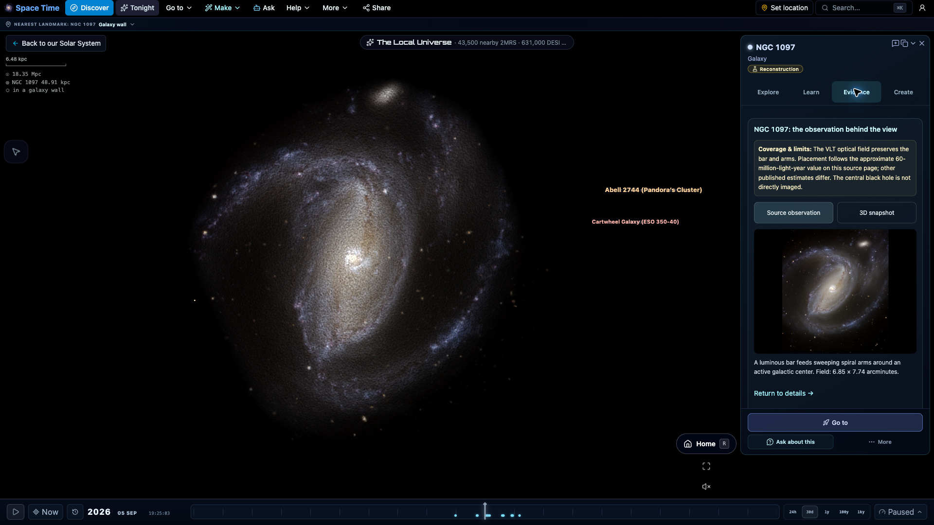 NGC 1097 in Space Time
