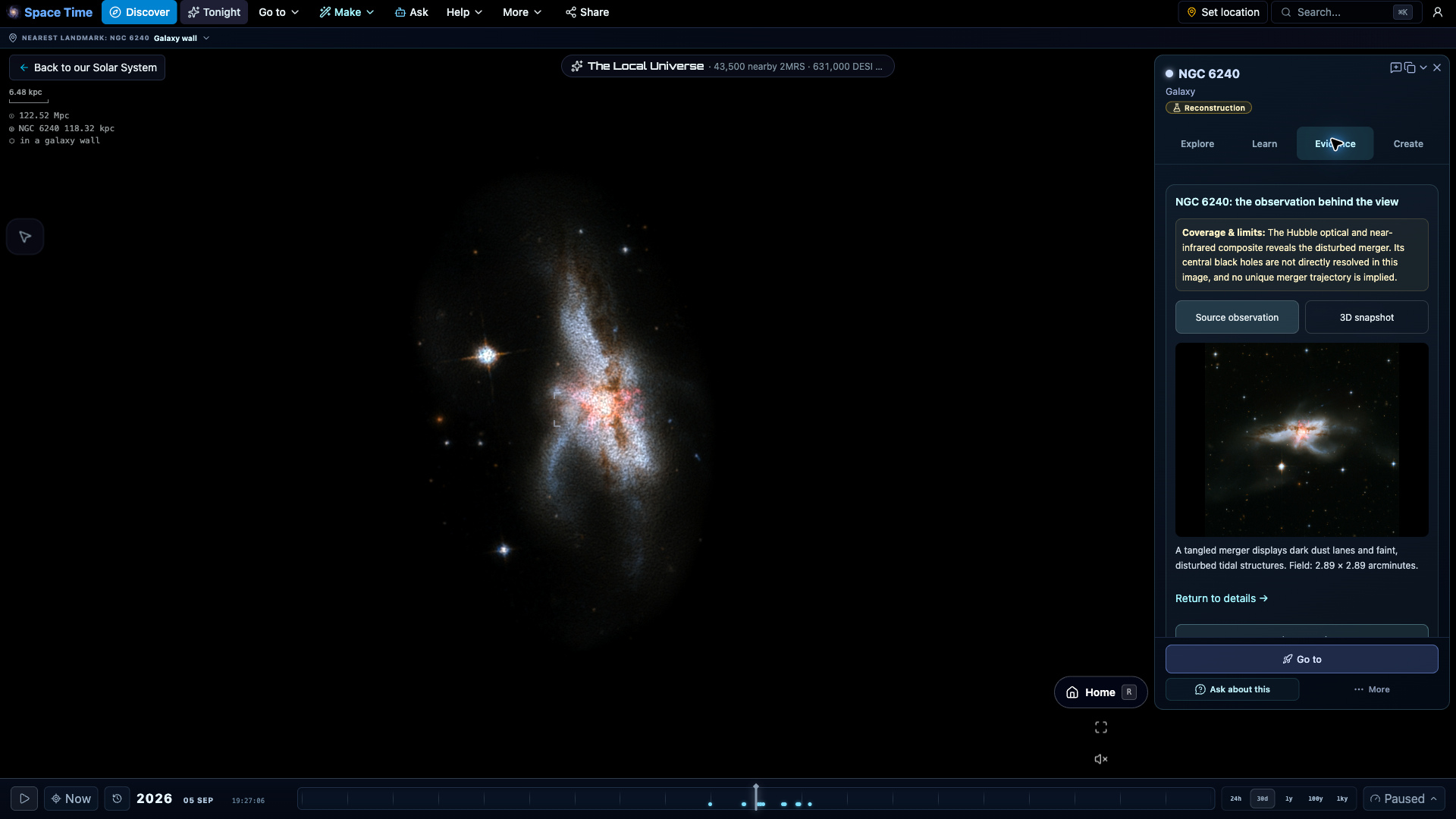NGC 6240 in Space Time