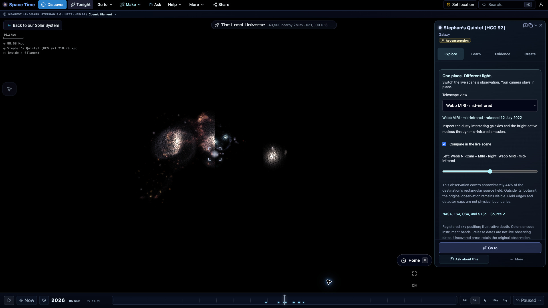 Stephan’s Quintet (HCG 92): live telescope comparison