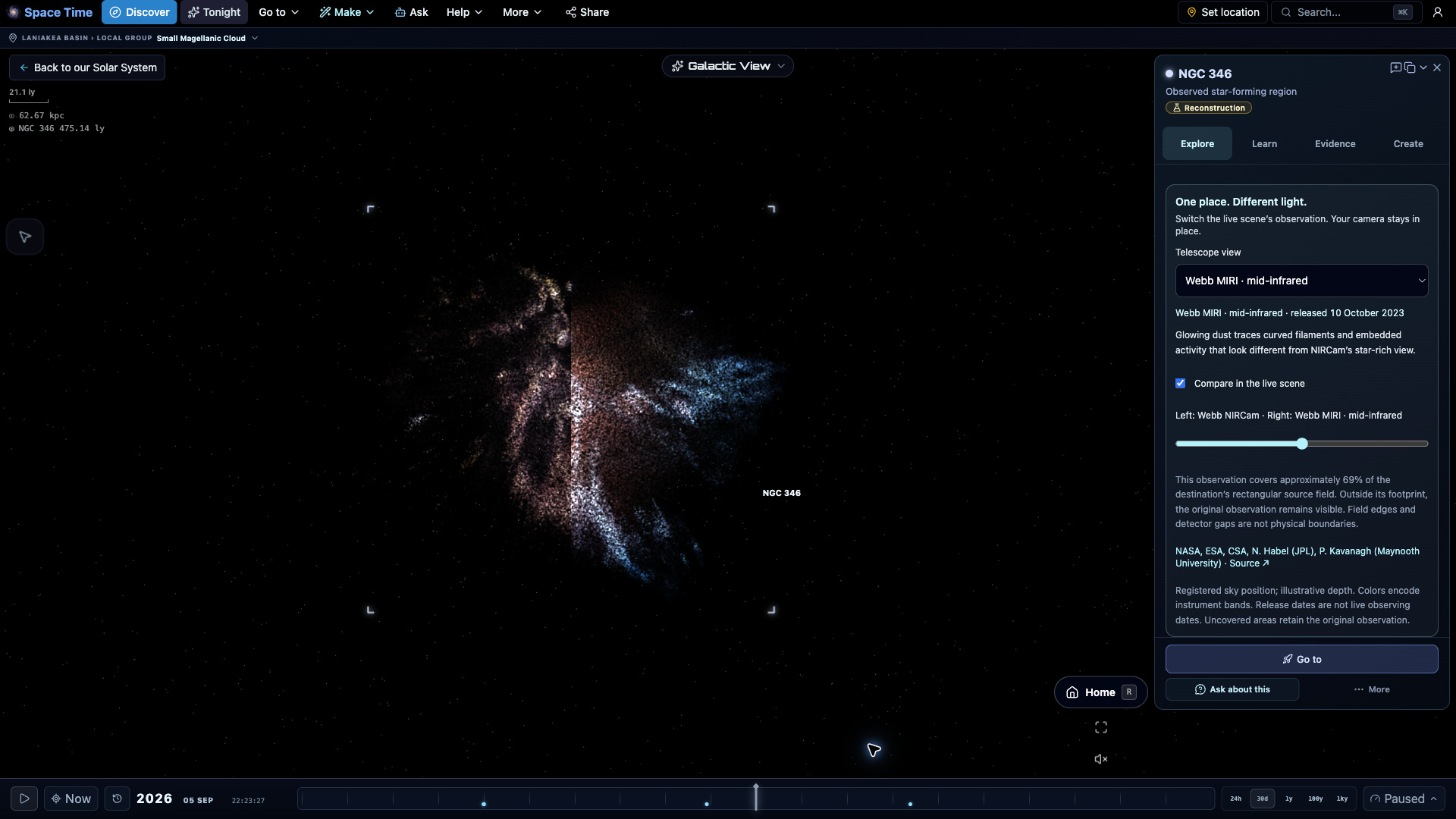 NGC 346: live telescope comparison