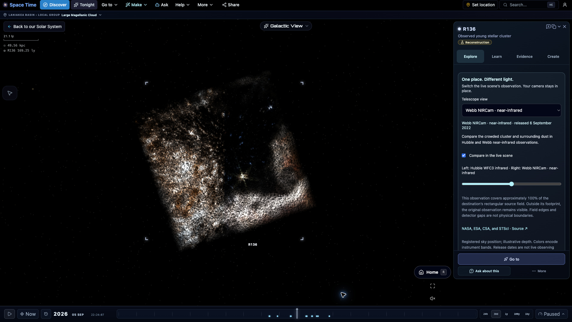 R136: live telescope comparison