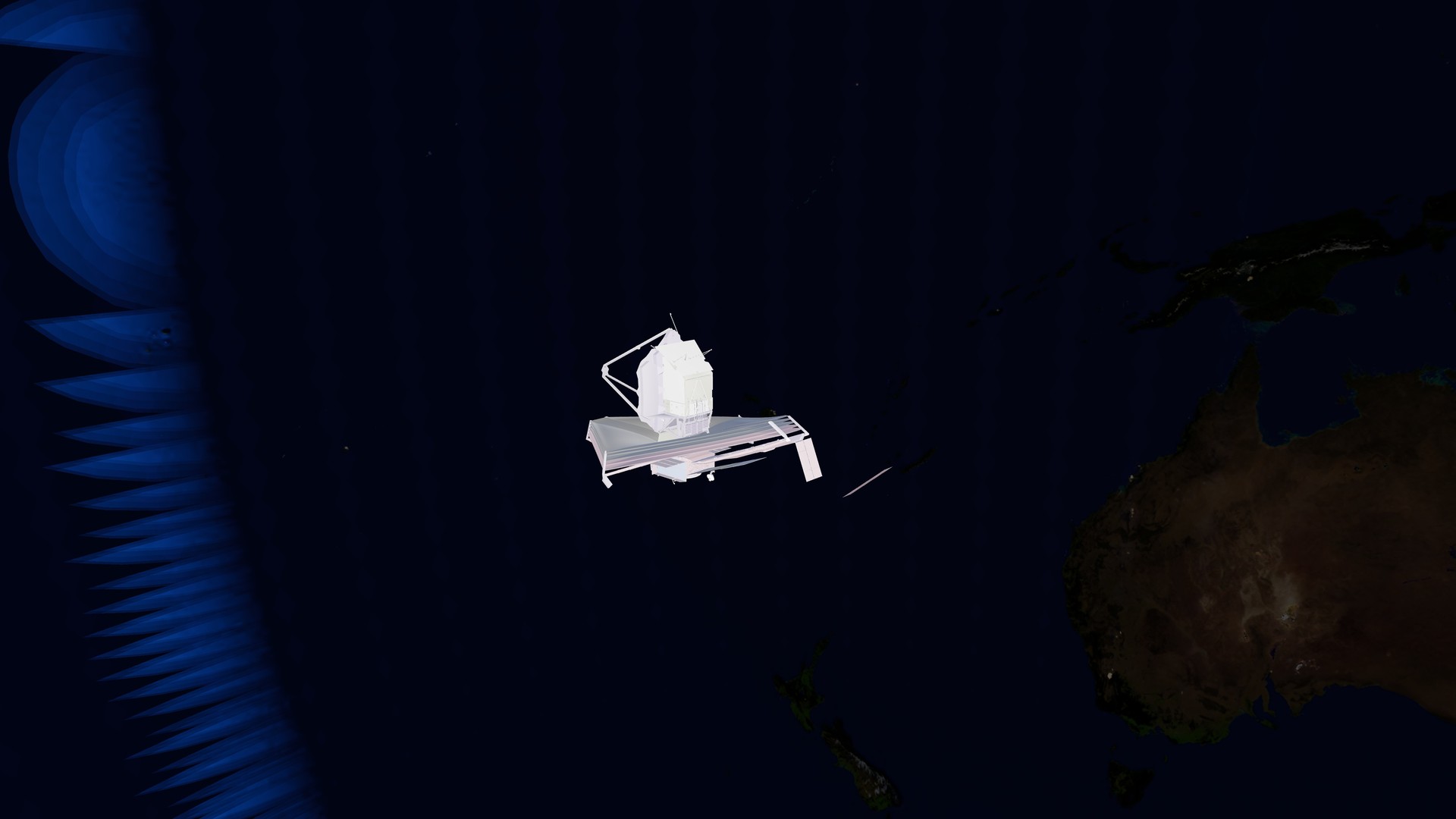 A detailed 3D model of the James Webb Space Telescope at the L2 point