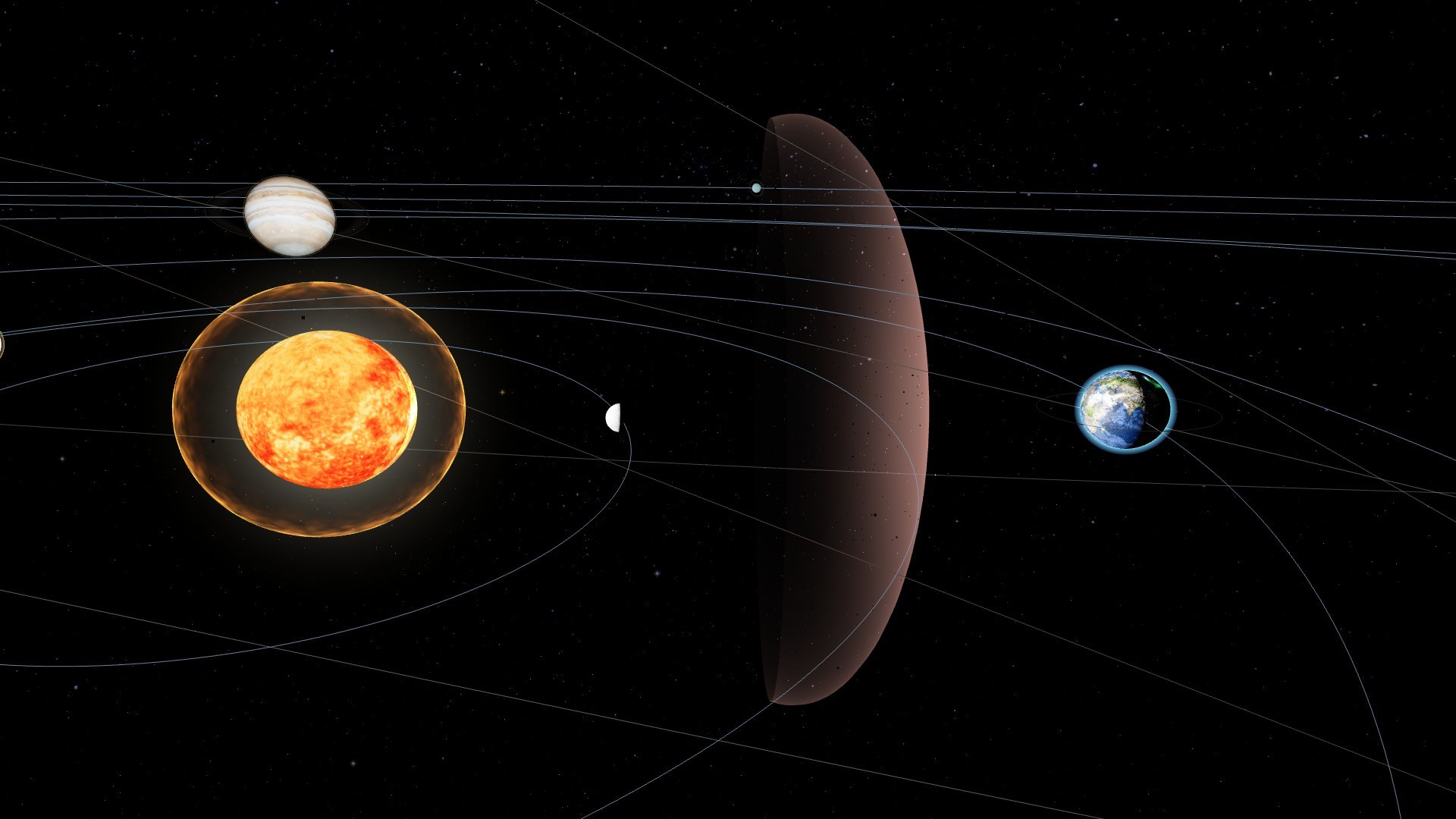 A coronal mass ejection racing from the Sun toward Earth in the solar storm theater